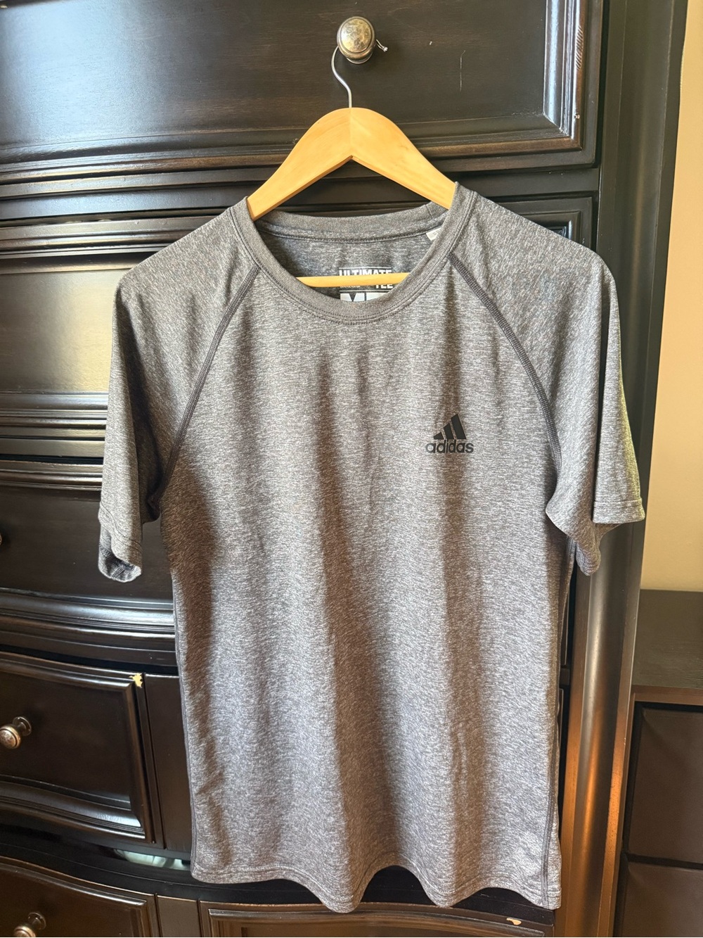 adidas Heather Gray Short-Sleeve Athletic Polo